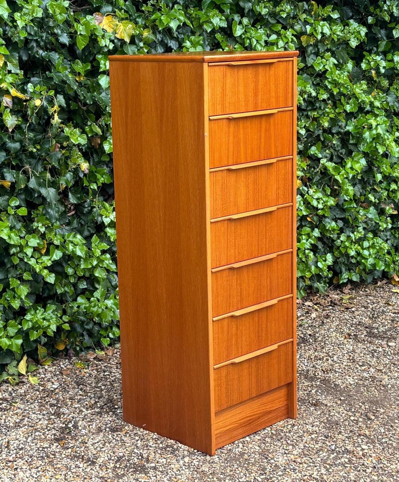 Mid Century Danish Teak Chest Of Drawers Tallboy. photo furniture