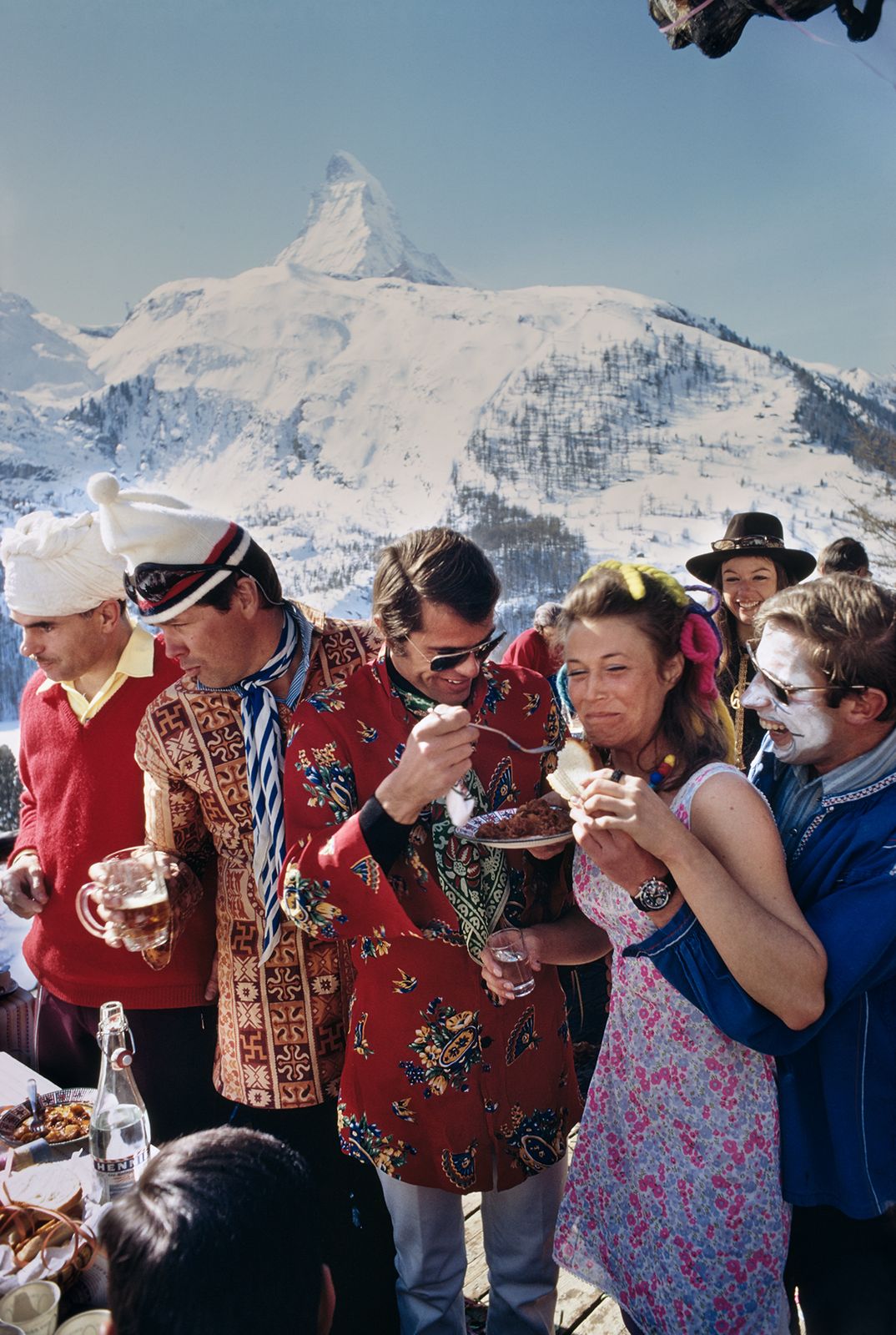 Slim Aarons 'Zermatt Skiing' Archival Pigment Print Framed In Black