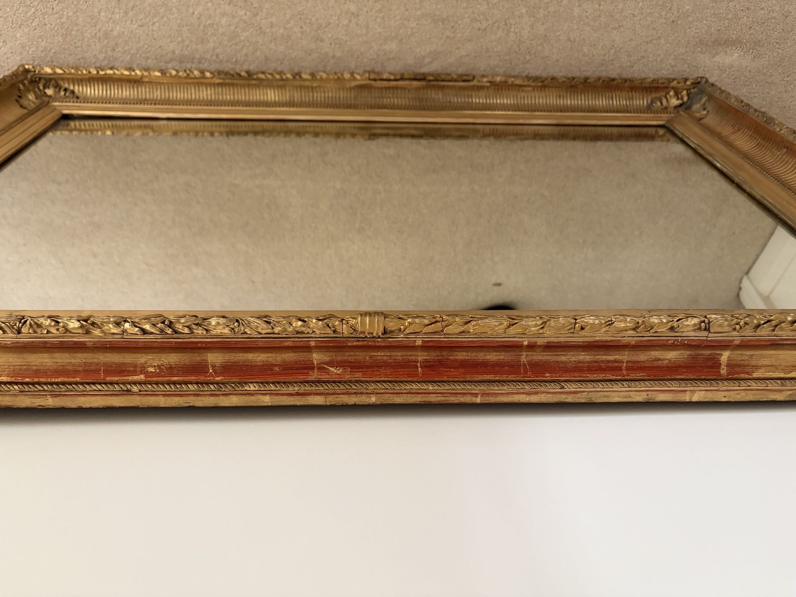 Antique French Louis XVI Giltwood Mirror photo buy
