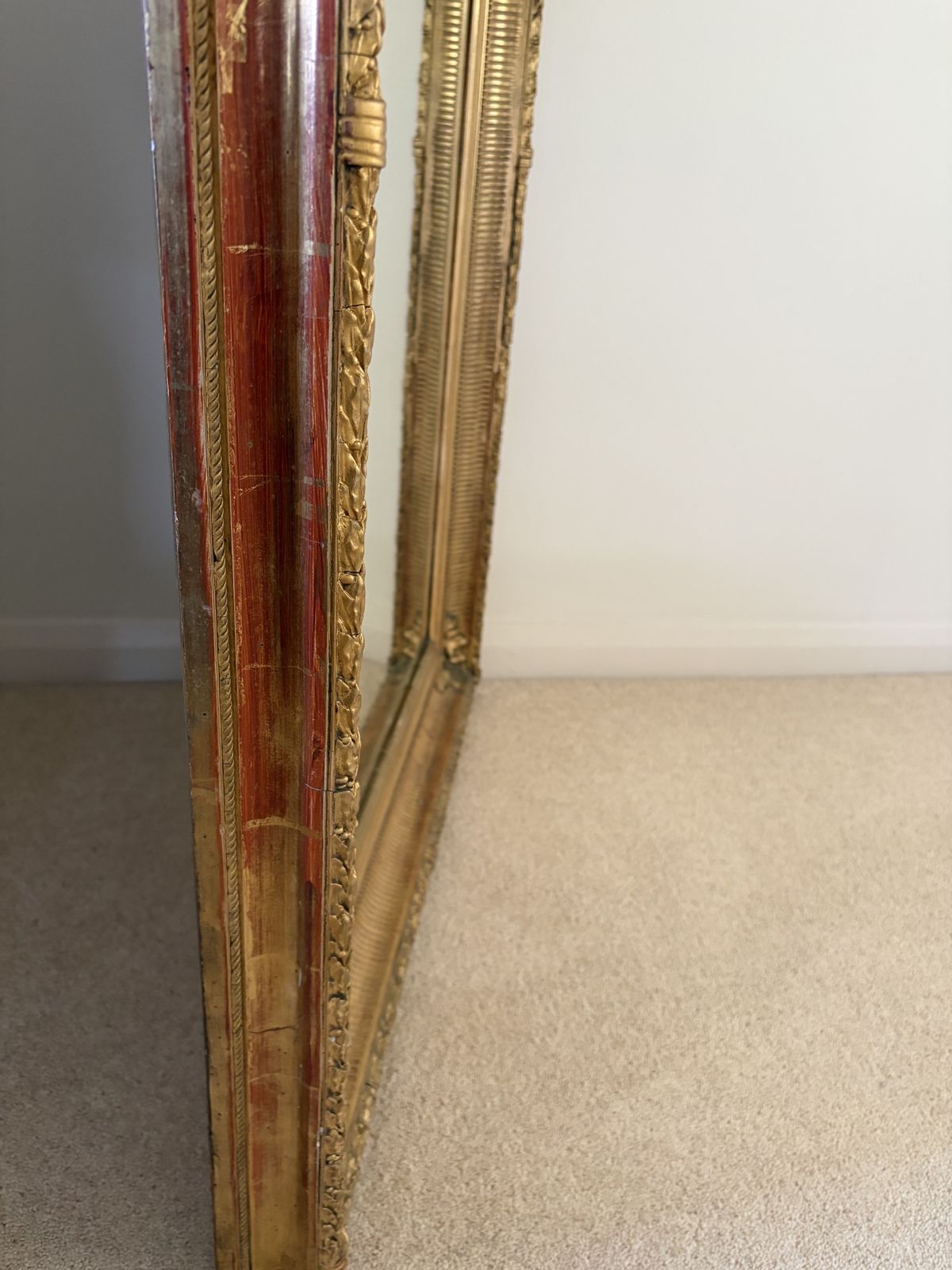 Home Decor Antique French Louis XVI Giltwood Mirror photo