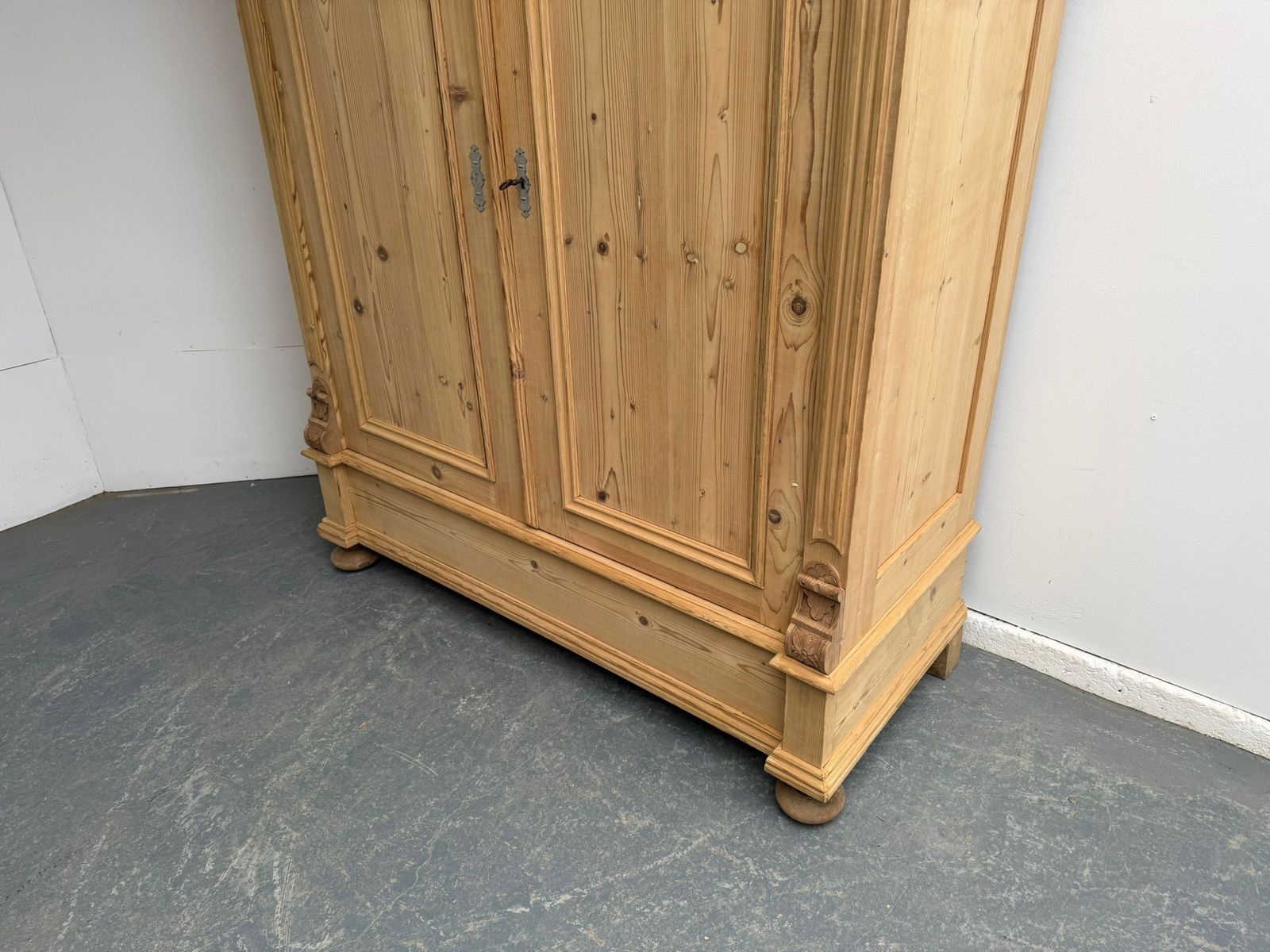 A Stunning Large Victorian Pine Knockdown Wardrobe To Paint/Wax photo for sale