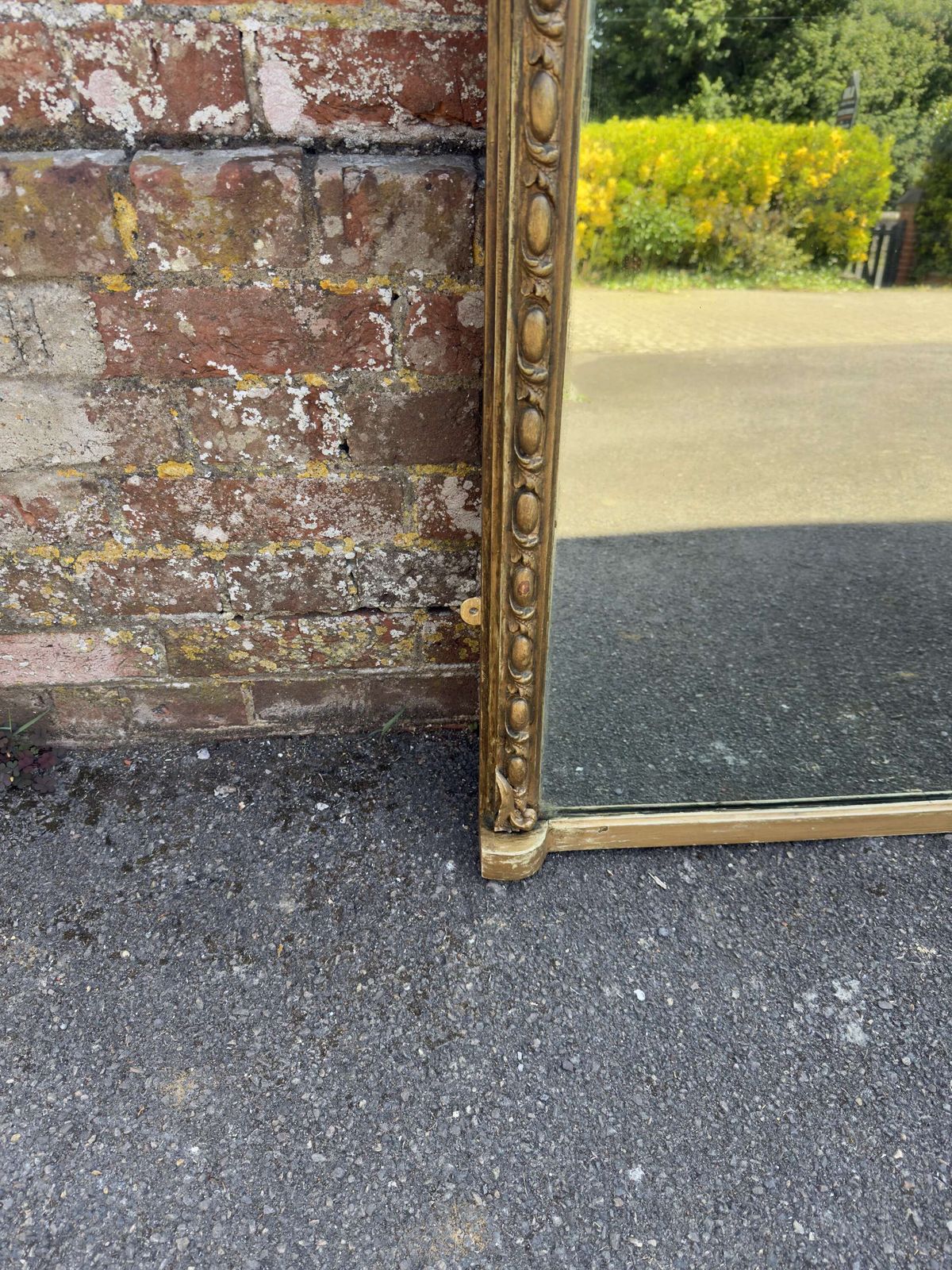 Fabulous Large Antique English 19th Century Shaped Top Gilt Overmantle Mirror photo for sale