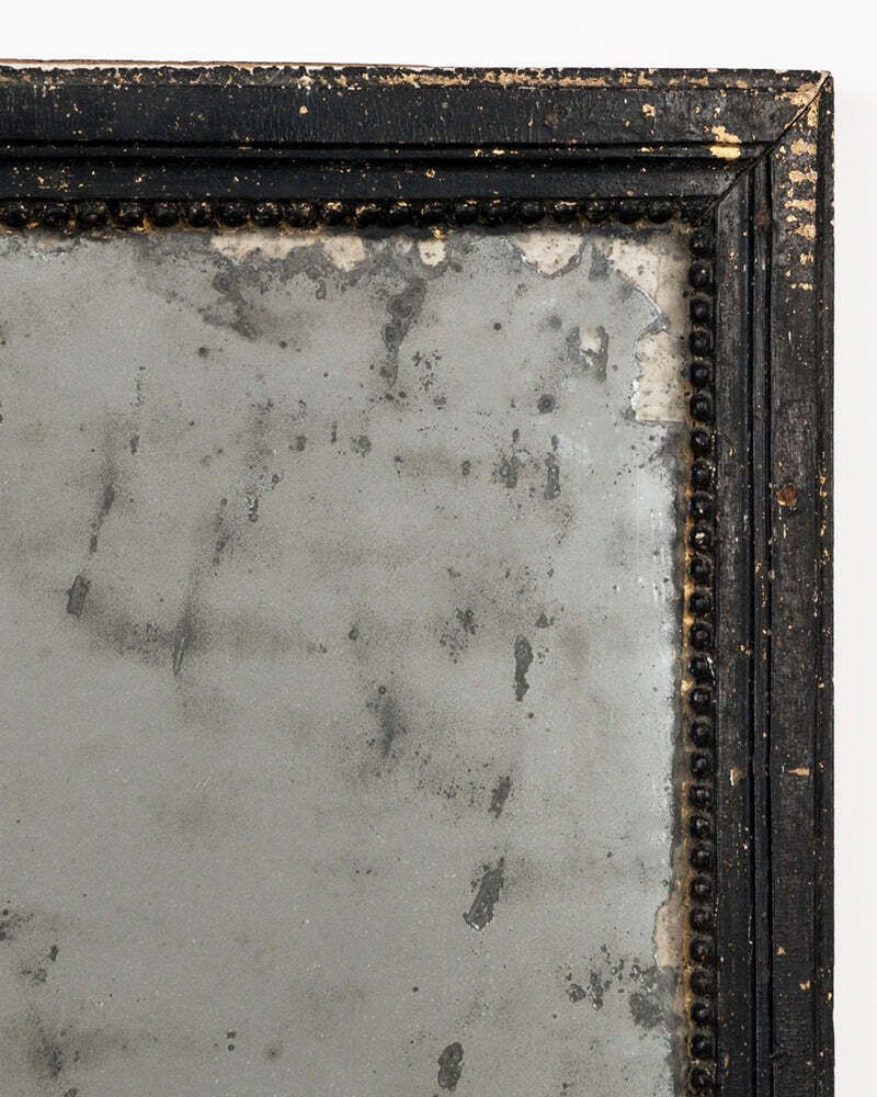 Frans Antiek Spiegel Uit De Late 19e Eeuw Met Zwart Geschilderd Frame photo buy