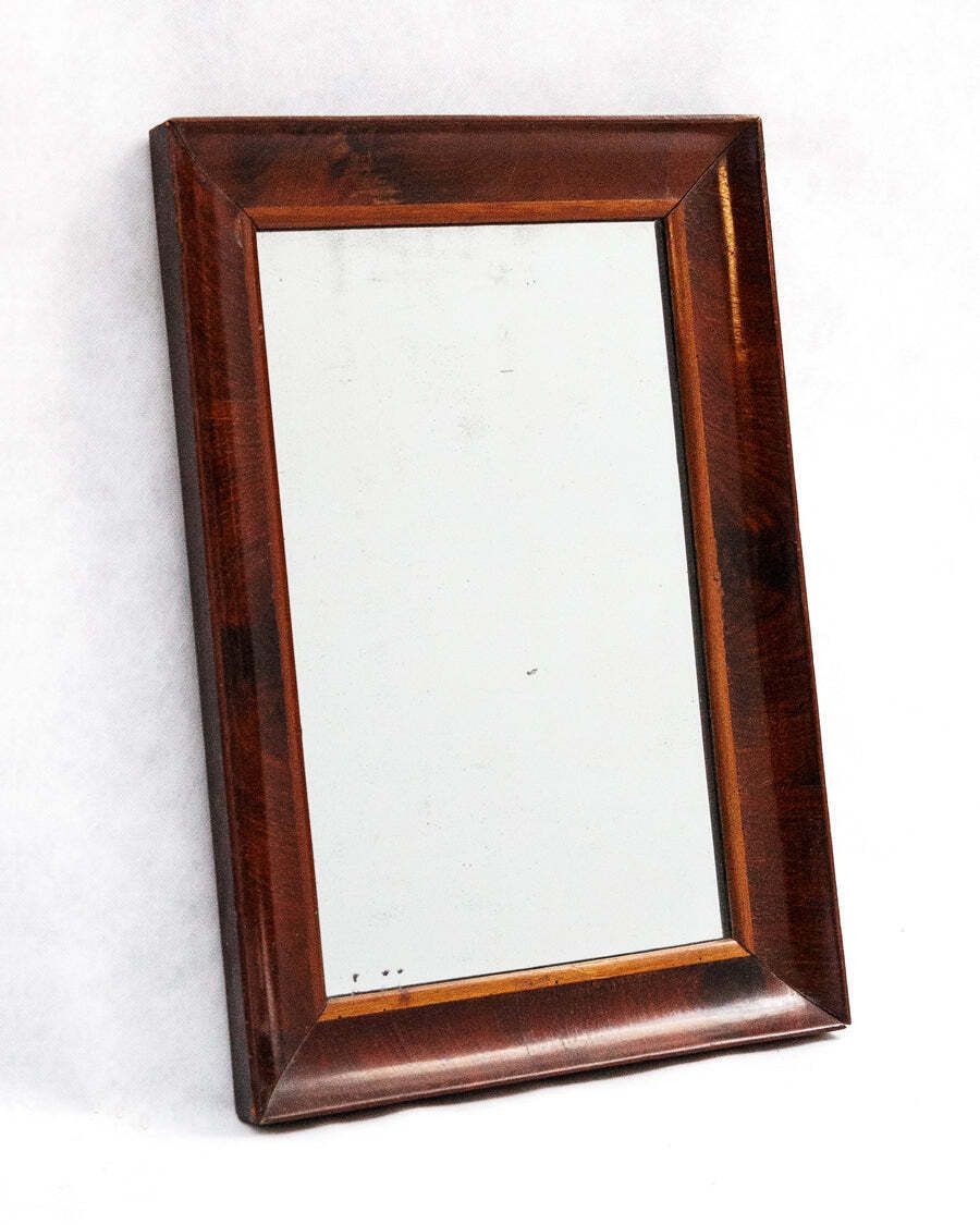 Late 19th C Small Mahogany Veneered Rectangular Mirror photo vinterior