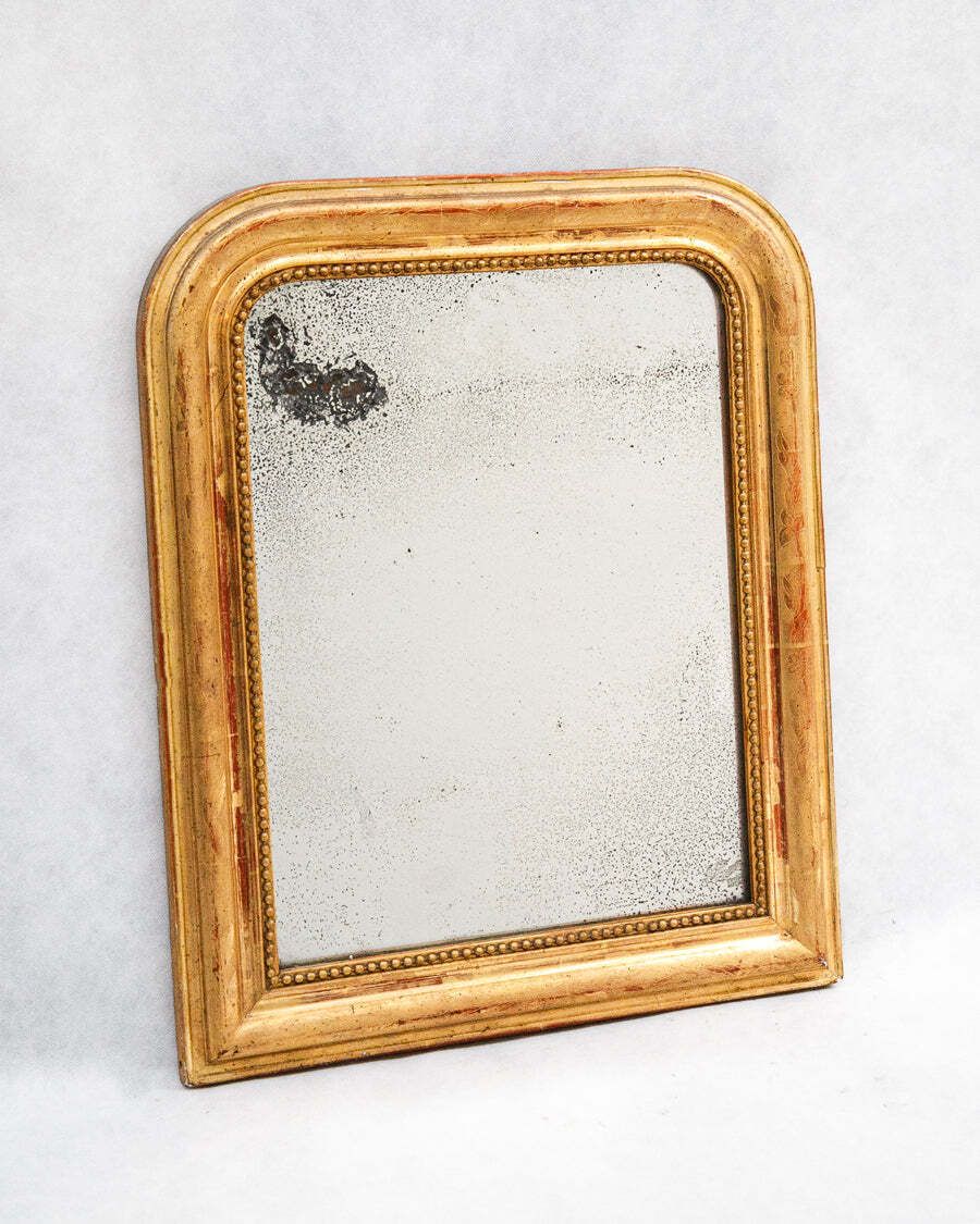 Set Of Two 19th C Petite French Gilt Rouge Louis Philippe Mirrors photo buy