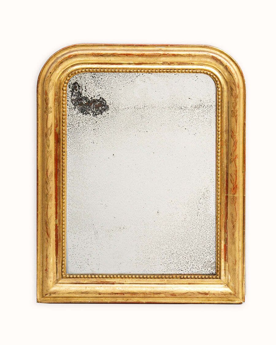 1837.0 Set Of Two 19th C Petite French Gilt Rouge Louis Philippe Mirrors photo