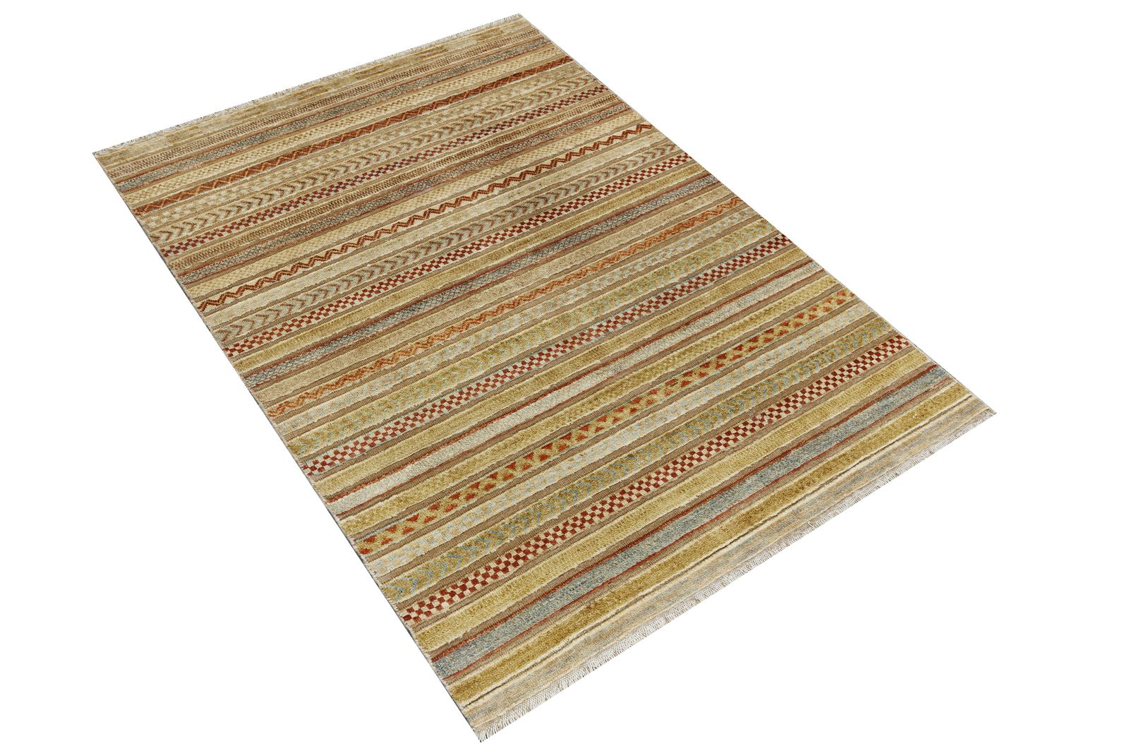 Khorjin Afghan Tribal Striped Handmade Rug 123x166cm photo furniture