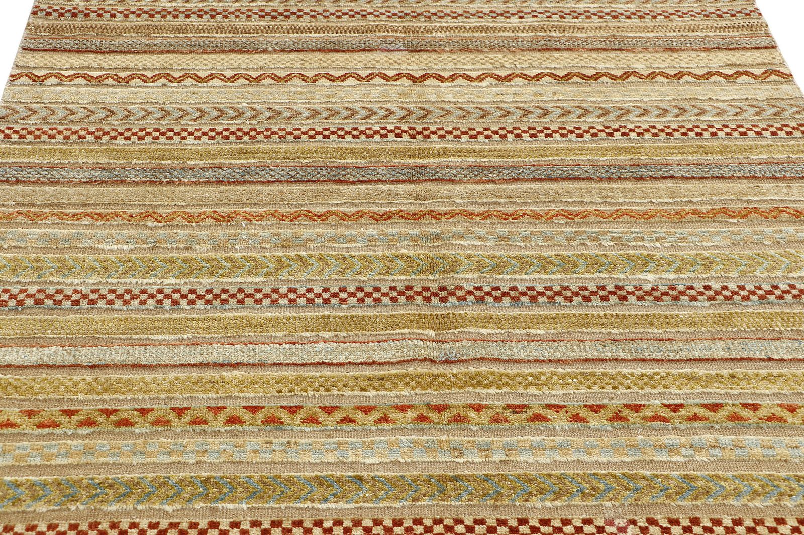 Khorjin Afghan Tribal Striped Handmade Rug 123x166cm photo for sale