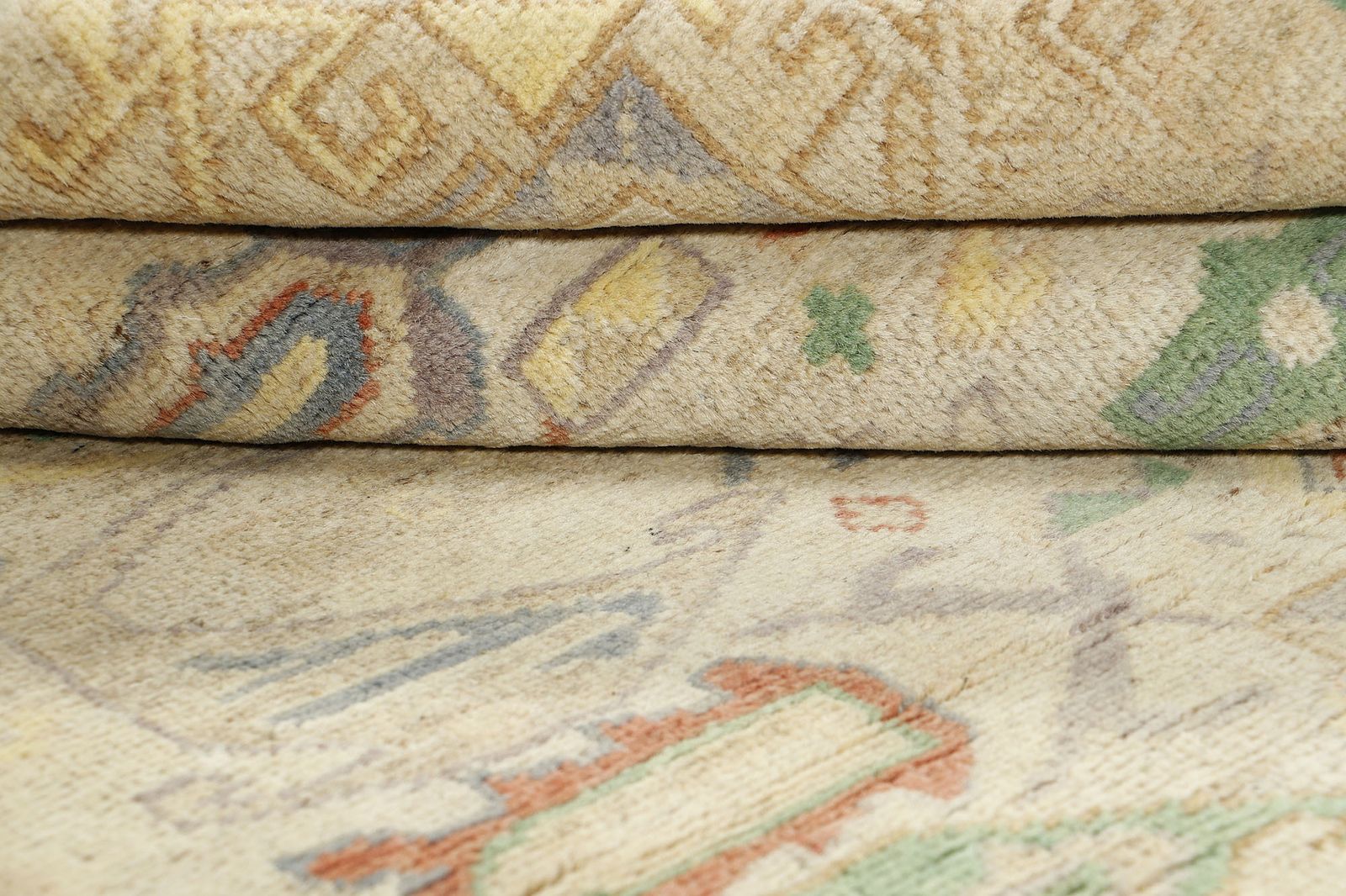 Modern Tribal Hand Knotted Wool Faded Oriental Small Accent Rug photo 362.0