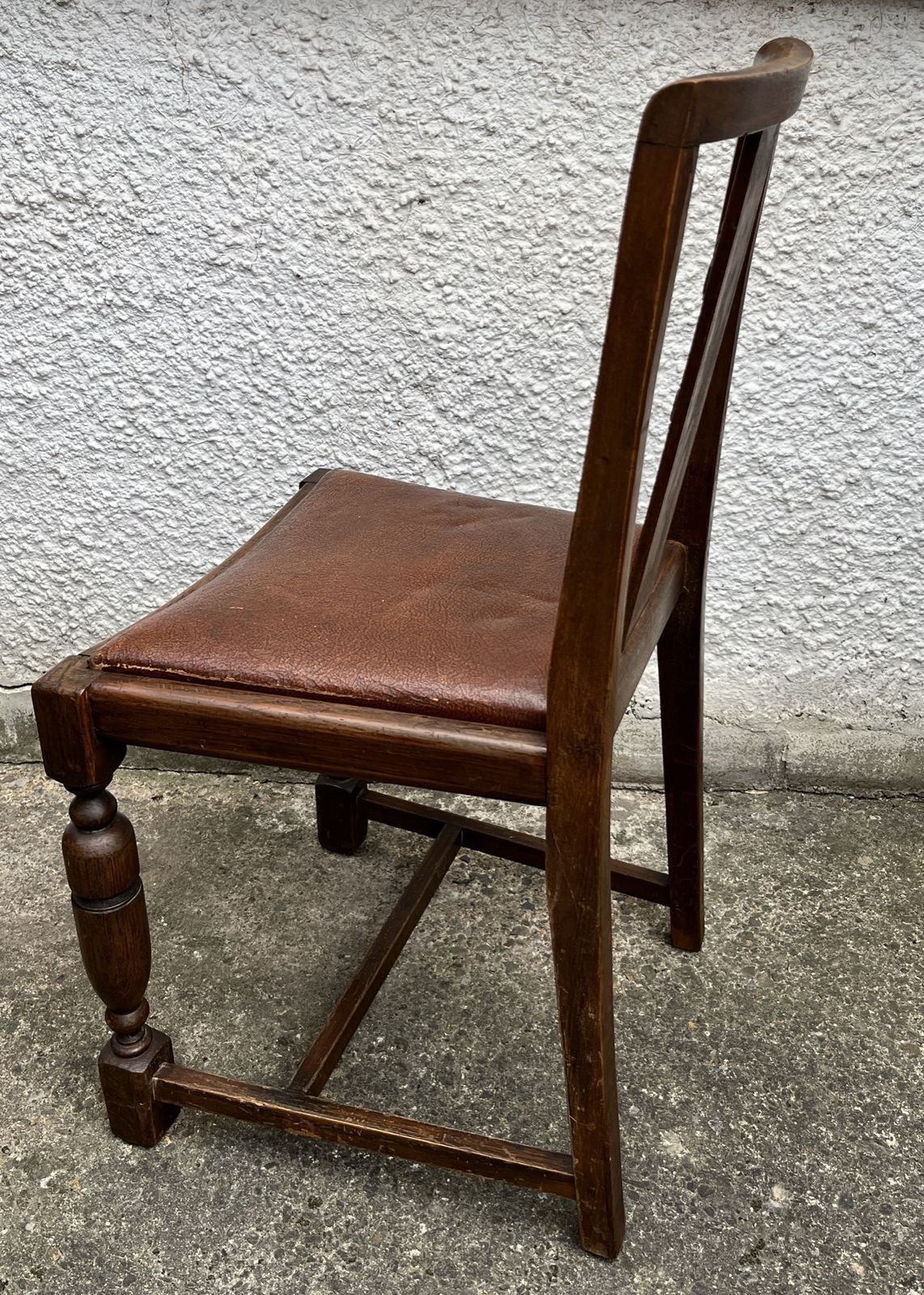 Pair Of Vintage Oak Dining Chairs Tudor Jacobean Farmhouse Carved Wooden Chairs photo vintage