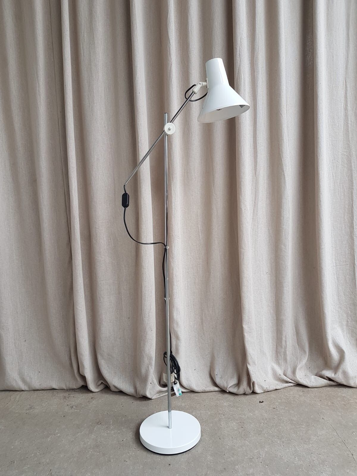 Vtg Late Mid Century 80s Ikea Spot Light Floor Lamp Scandi Fully Tested #396 photo for sale