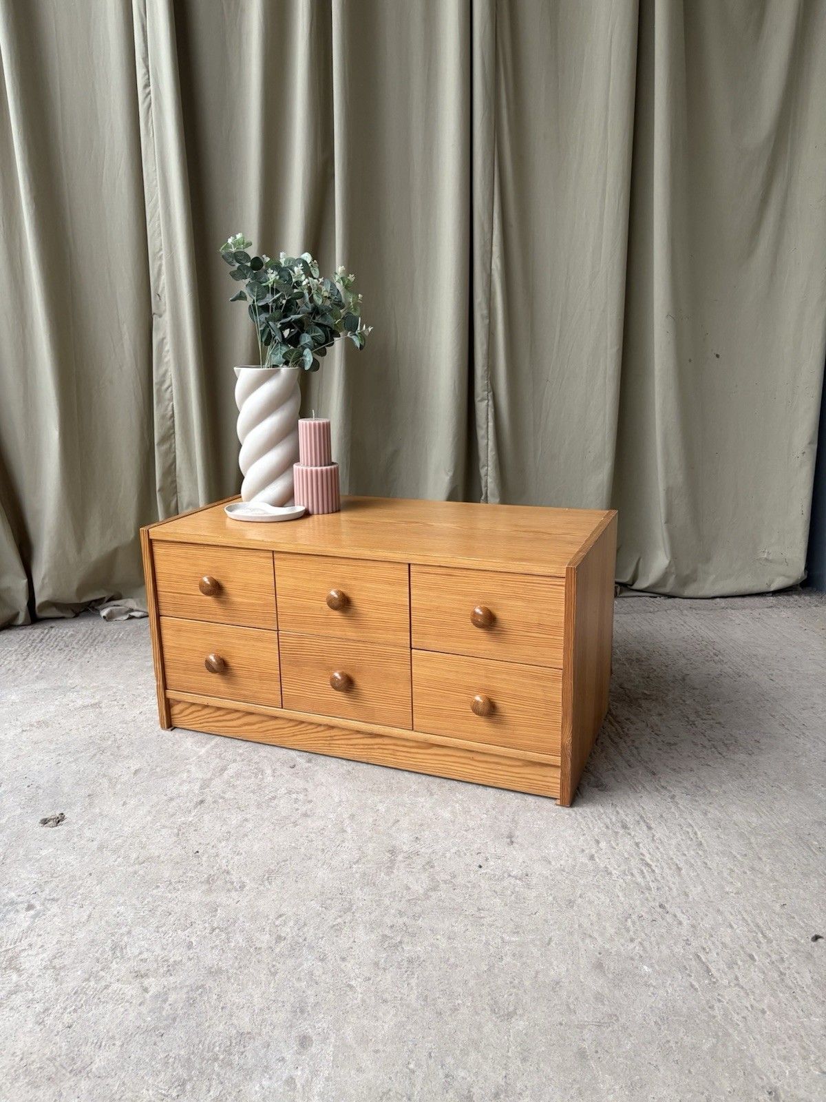 Vtg Late Mid Century East German Low Chest Drawers Scandi Danish Sideboard R1183 photo Furniture