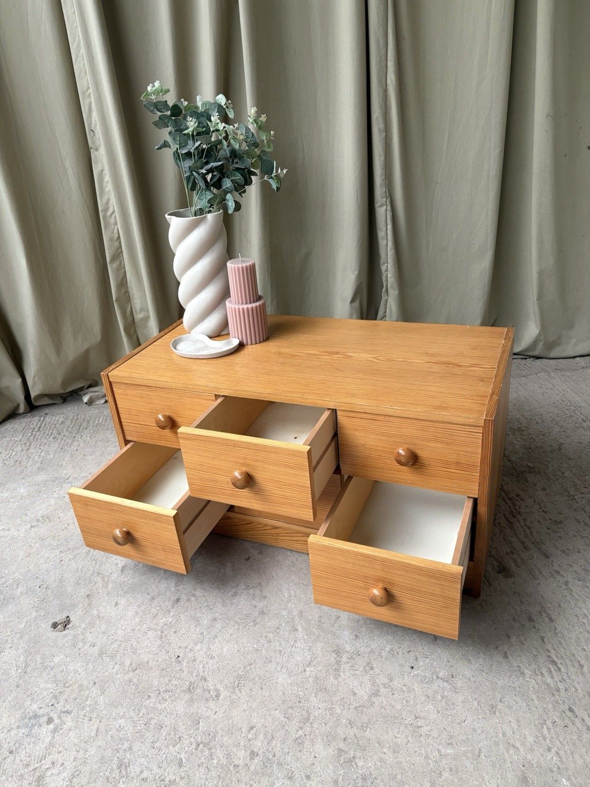 Vtg Late Mid Century East German Low Chest Drawers Scandi Danish Sideboard R1183 photo buy