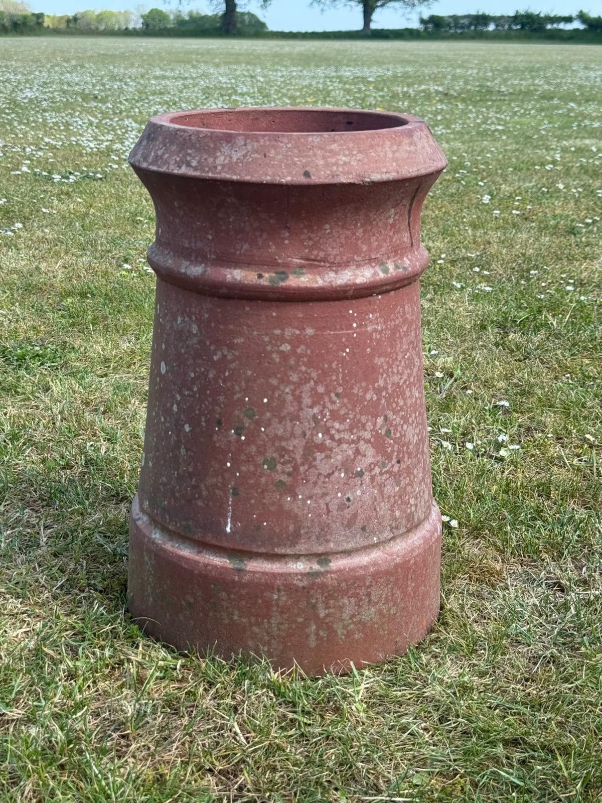 Vintage Chimney Terracotta Clay Garden Pot Stack Garden Features Planter photo for sale