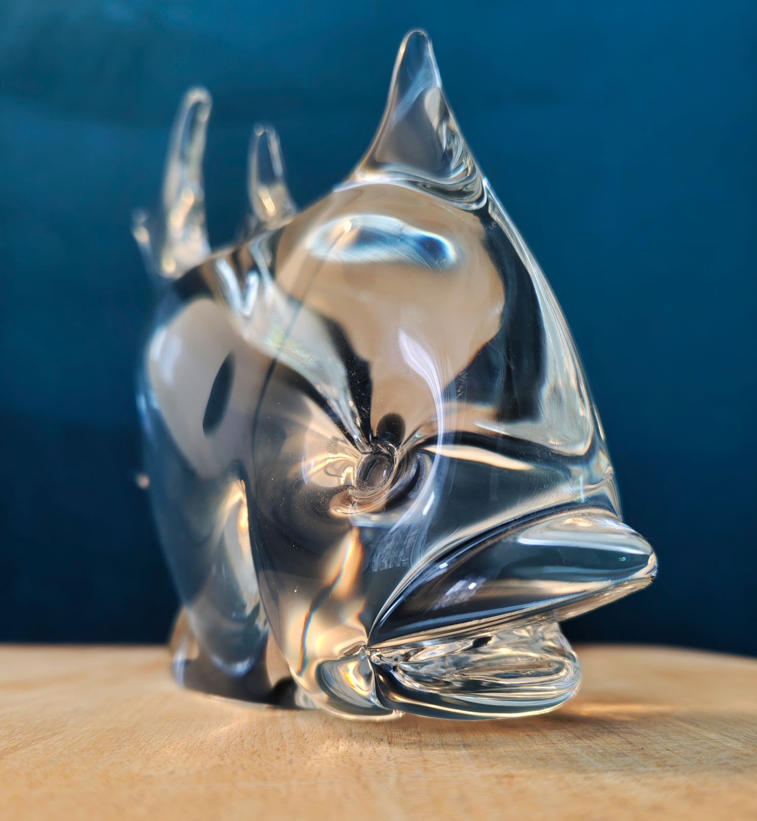 Large Signed Licio Zanetti Murano Glass Fish Sculpture, 1970s photo vinterior