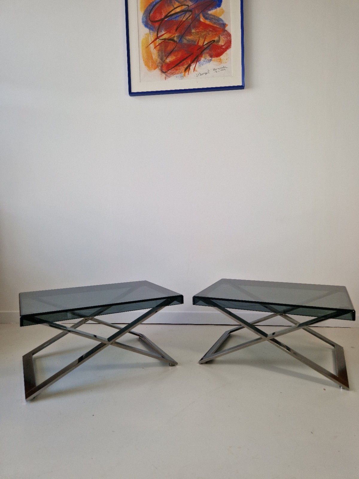 photo for sale 1970s Pair Of Poltrona Frau Aster X Side Tables – Jean Marie Massaud