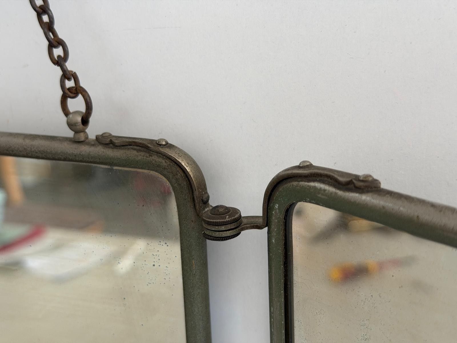 Art Deco 3 Cover Glass Nickel Plated Table Or Wall Vanity Mirror, 1940s, Italy photo vinterior