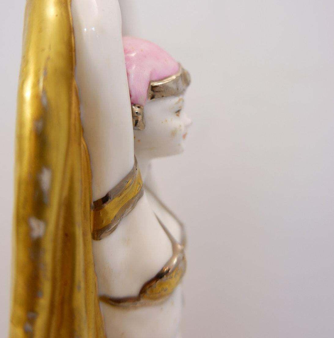 Antinea Art Deco Porcelain Statue Inspired By Demetre Chiparus, 42cm photo vinterior