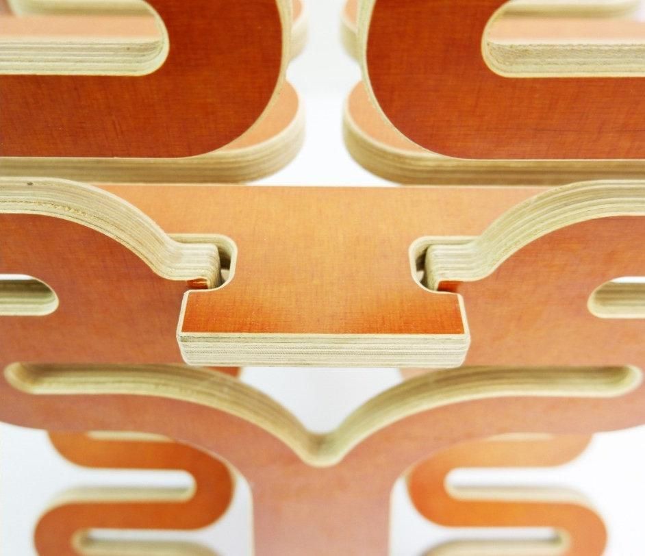 Gregg Fleishman Prototype European Cutout Plywood "Lumbarest" Or Puzzle Chair photo for sale