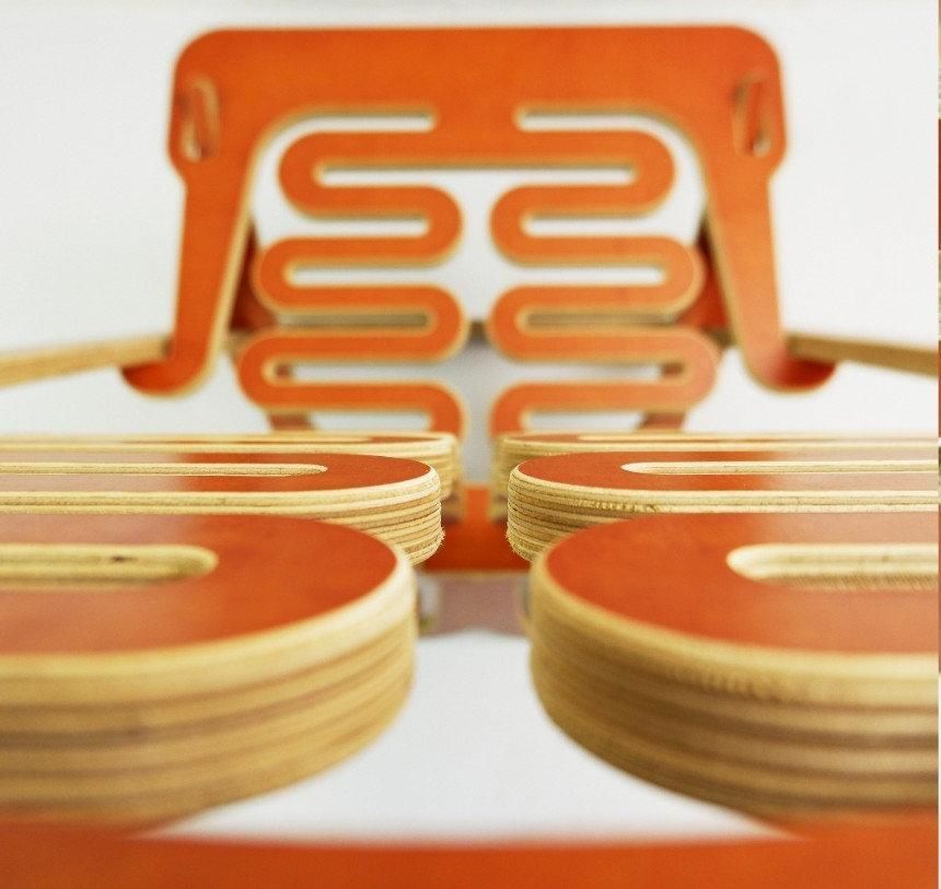 Gregg Fleishman Prototype European Cutout Plywood "Lumbarest" Or Puzzle Chair photo Furniture