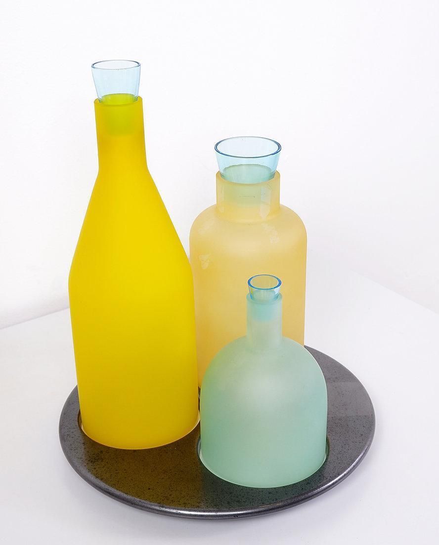 "Bacco 1 2 3" Italian Murano Glass Table Lamp By Guido Rasati For Itre   1980s photo for sale