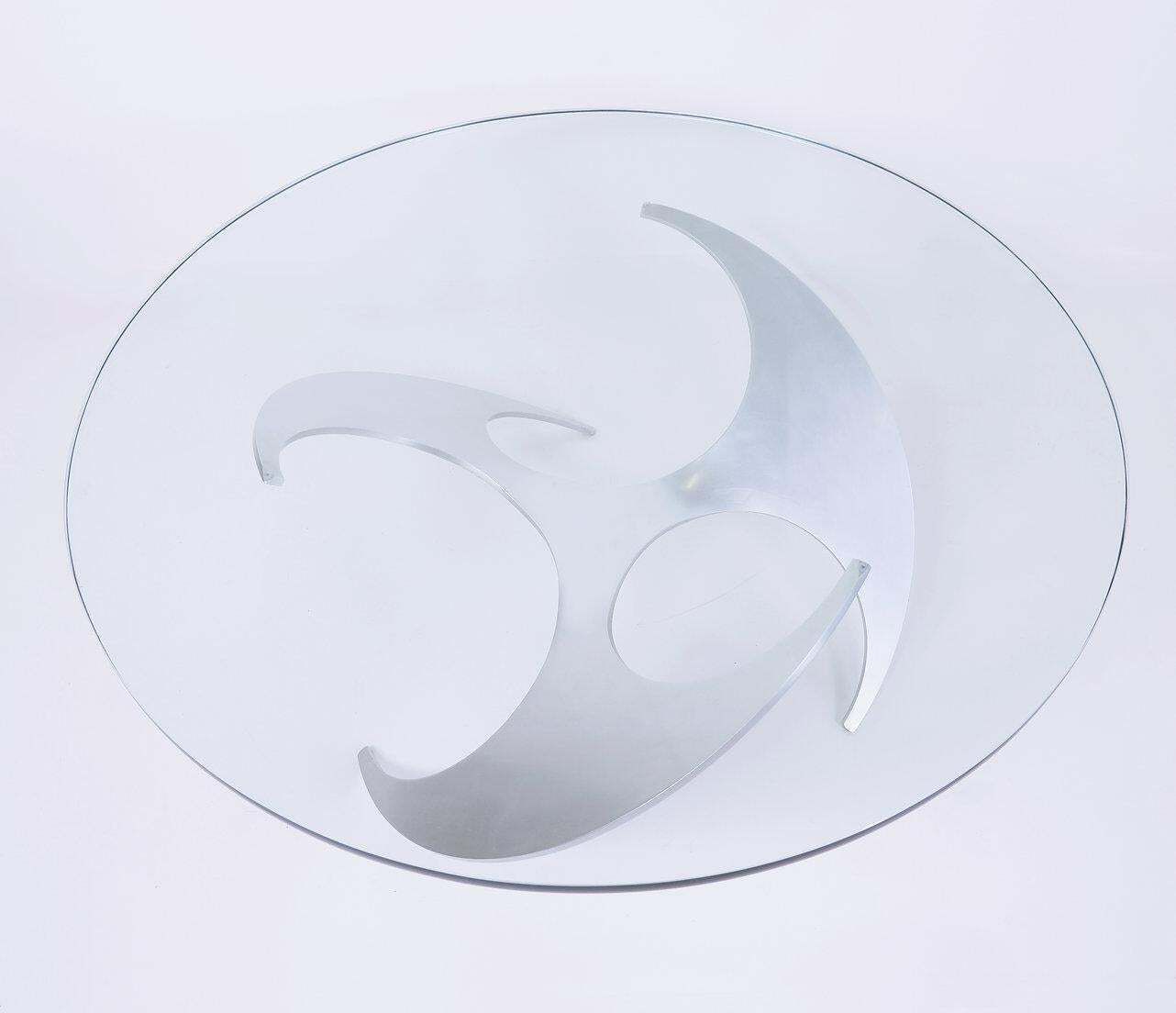 Knut Hesterberg For Ronald Schmitt Aluminum "Propeller" Coffee Table   1960s photo vintage