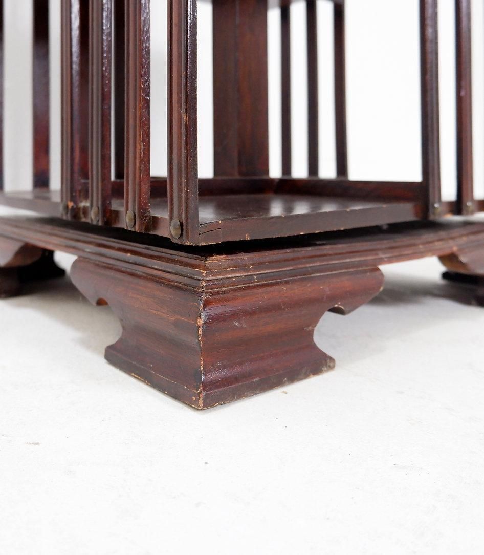 photo for sale Vintage Sheraton Revival Hardwood & Revolving Bookcase Side End Table