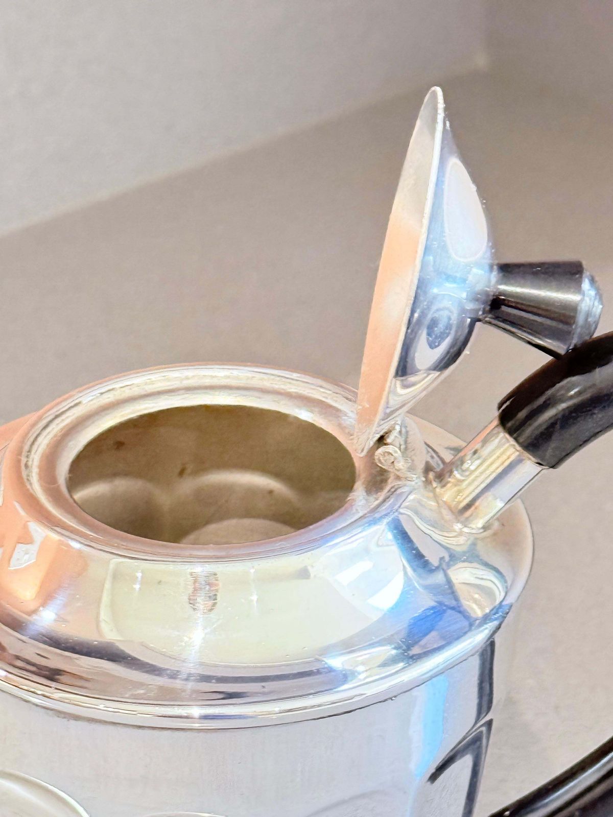 Vintage English Silver Plated Coffee Pot By Shuffleb, Art Deco Style Teapot Home photo buy