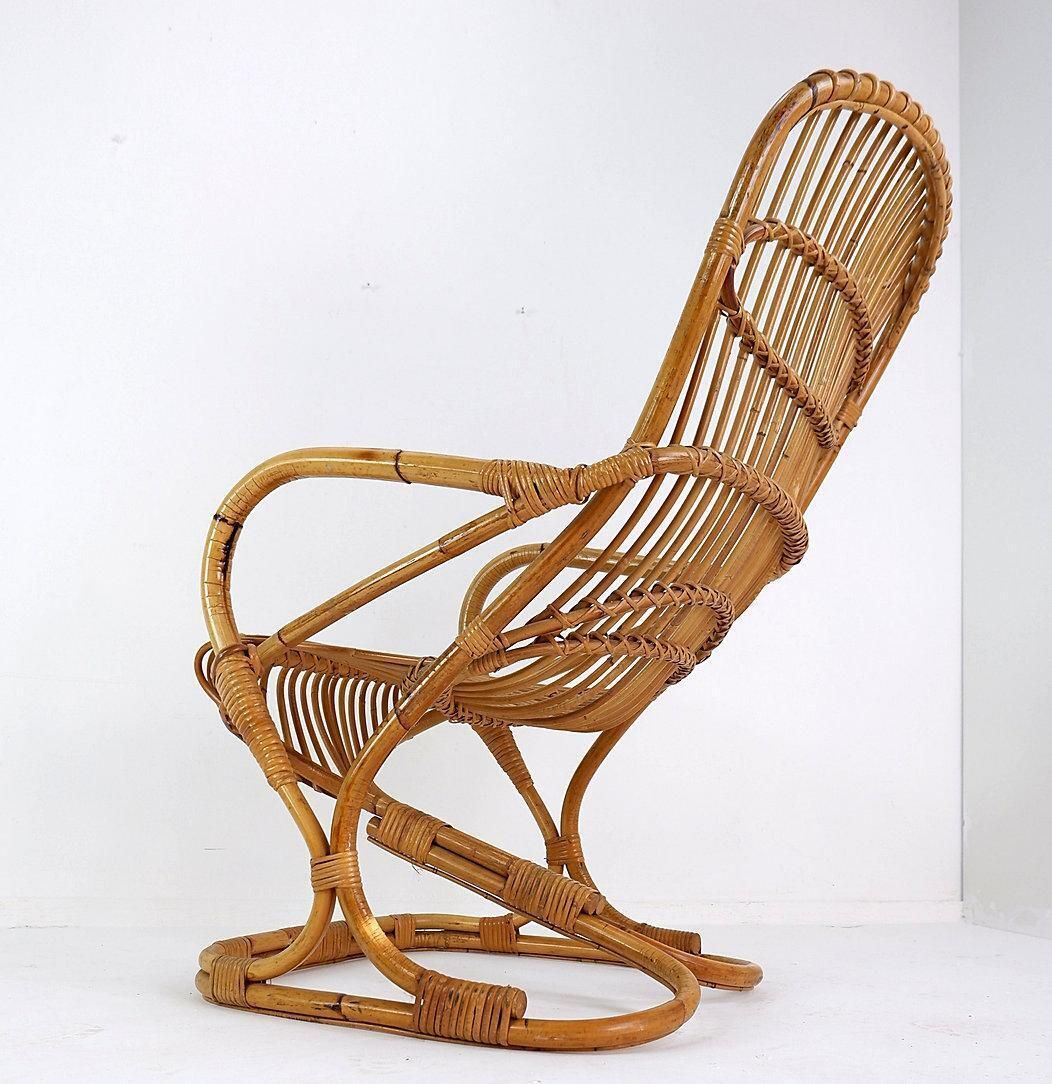 Bamboo Armchair By Tito Agnoli, Mid Century Modern, Italy, Circa 1960 photo buy