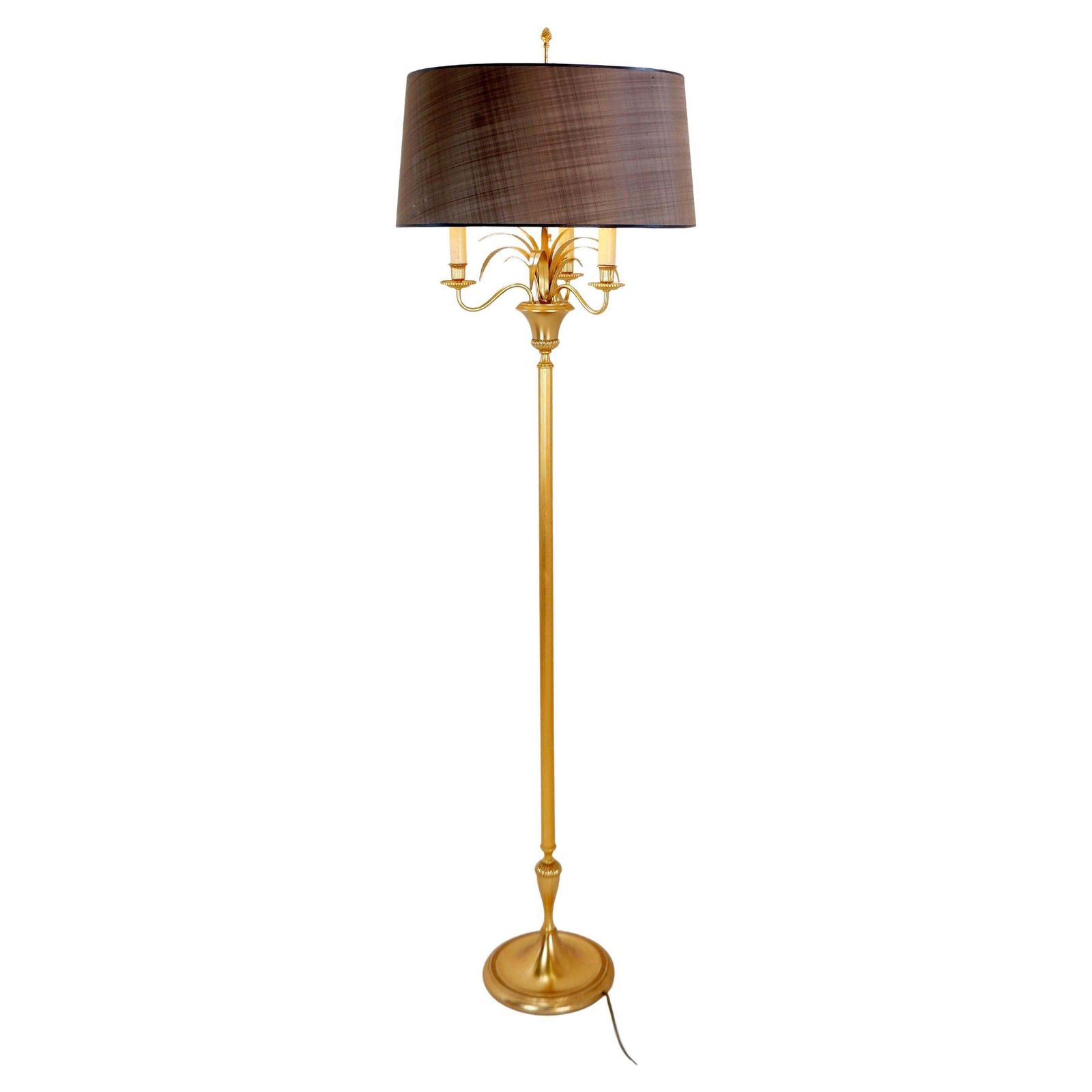 Pineapple Brass Floor Lamp In The Style Of Maison Charles, Circa 1970