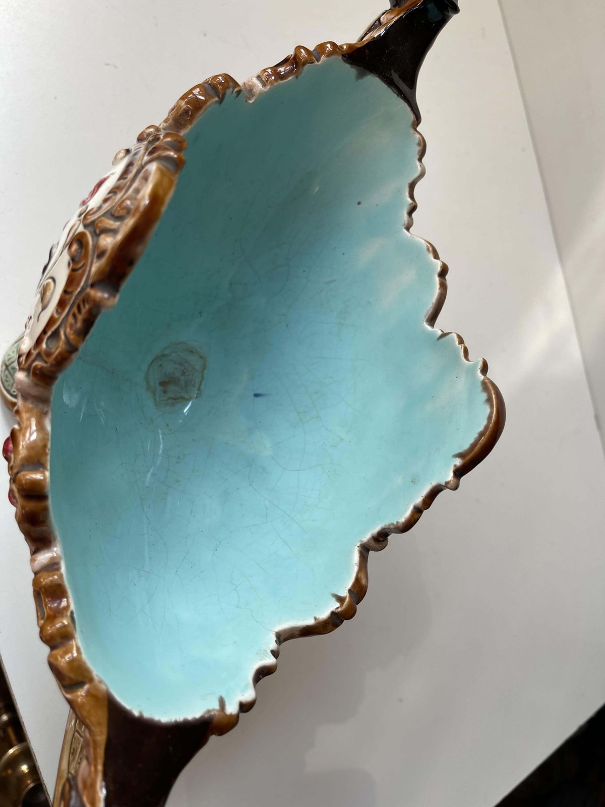 photo furniture 19th Century Majolica Jardiniere By Wilhelm Schiller & Son, Bohemia, Circa 1890