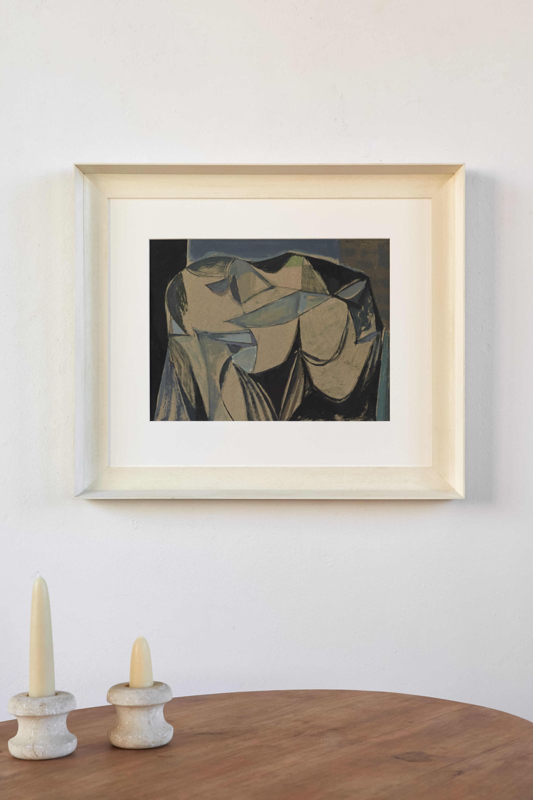 Abstract Figurative Painting On Paper By Morris Kestelman, Signed.