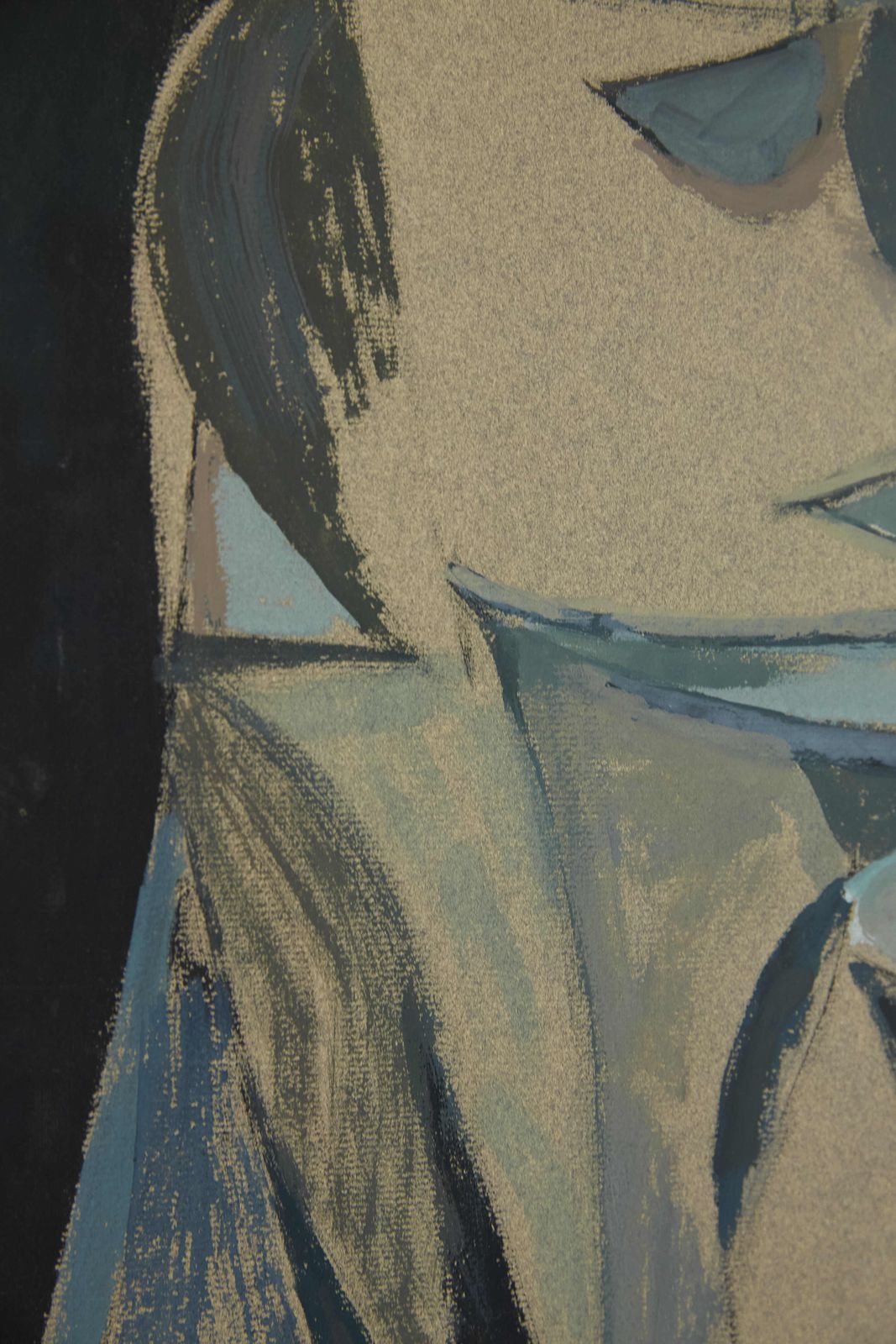 Abstract Figurative Painting On Paper By Morris Kestelman, Signed. photo furniture