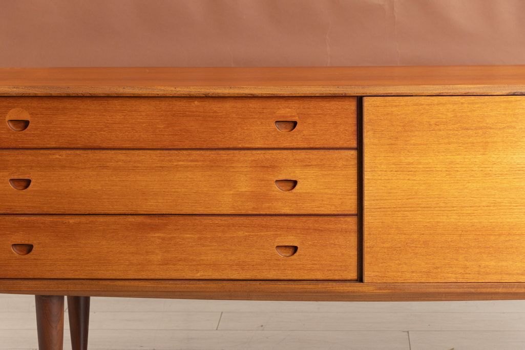 Danish Midcentury Sideboard In Teak With Recessed Handles C.1965 photo 995.0