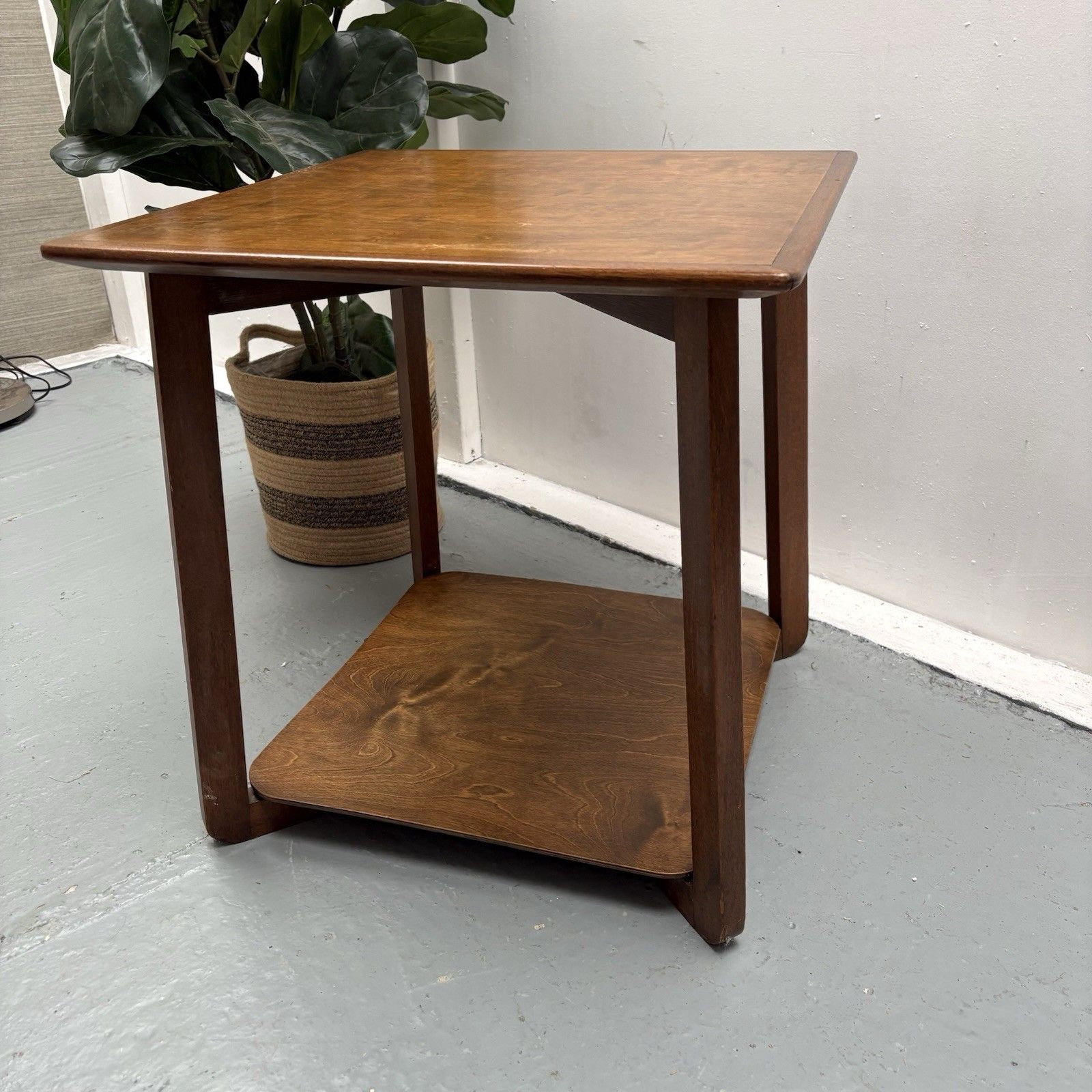 Vintage 1940s 1950s Art Deco / Mid Century Oak Side Occasional Table photo for sale