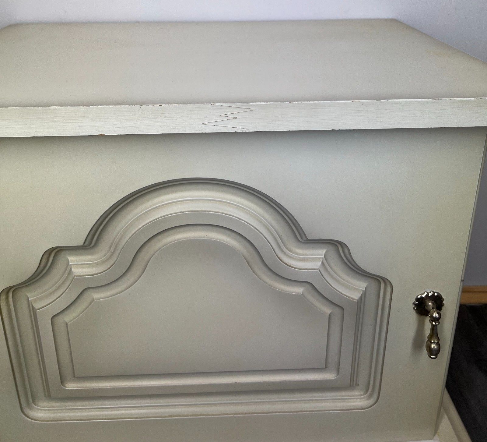 149.0 Pair Of Bedside Tables Antique French Shabby Chic Style Carved Cabinets Lot 2899 photo