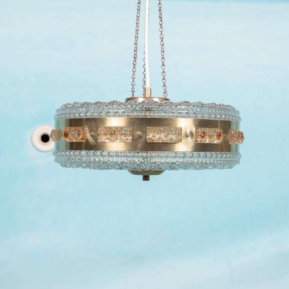 Vintage Glazen Hanglamp, Vitrika Voor Orrefors Glazen Hanglamp photo furniture