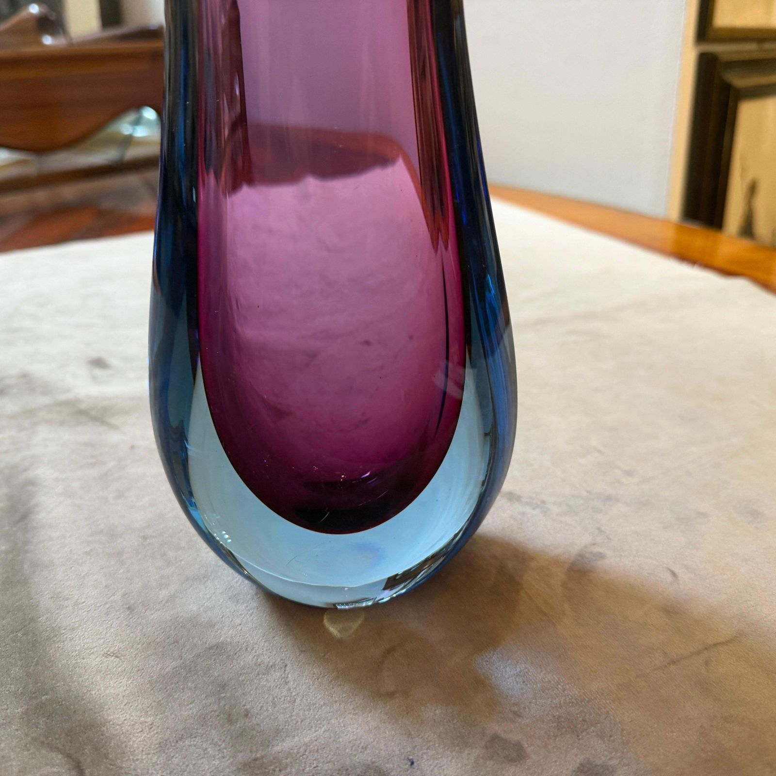 Home Decor A 1970s Modern Purple And Blue Sommerso Murano Glass Vase By Flavio Poli photo