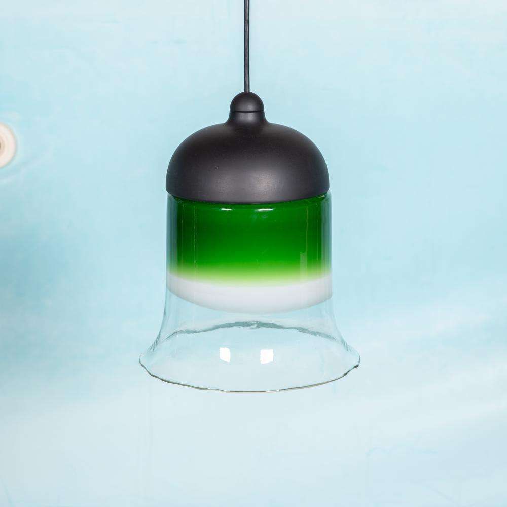 Space Age Peil & Putzler Glazen Hanglamp, Minimalistisch