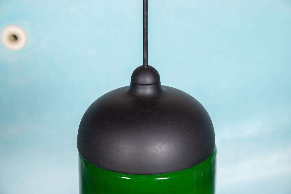 Space Age Peil & Putzler Glazen Hanglamp, Minimalistisch photo for sale
