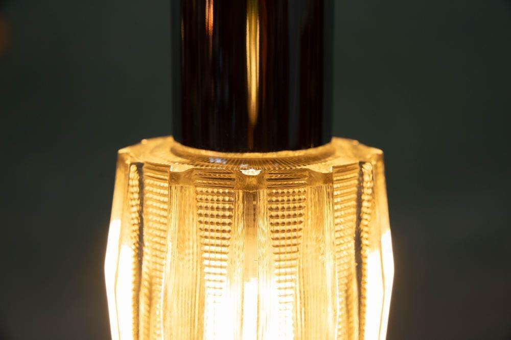photo vinterior Vintage Chrome And Glass Pendant Lamp, Cascade Space Age Pendant