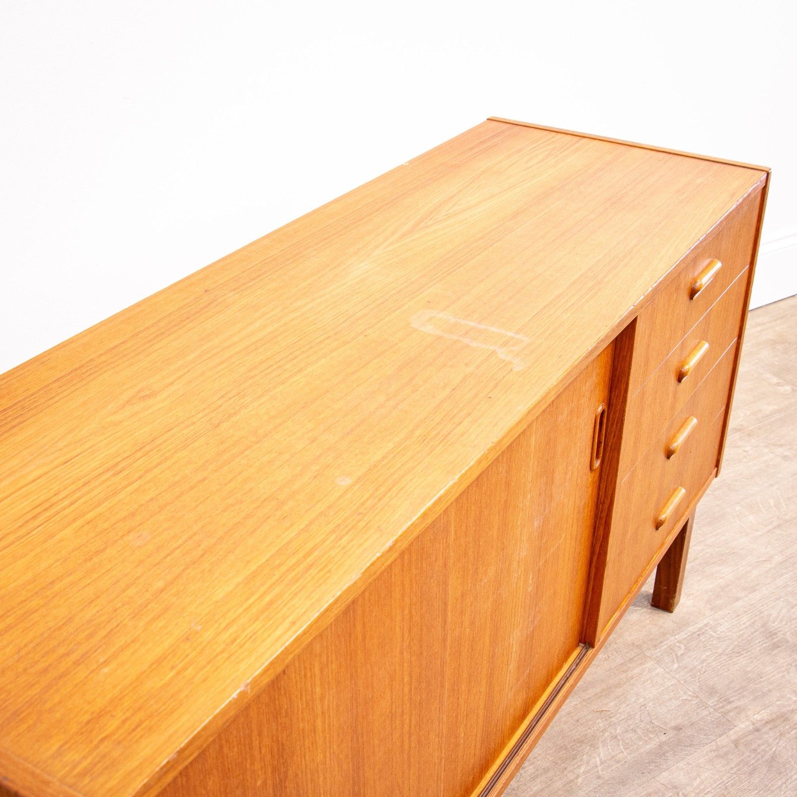 Small Mid Century Teak Sideboard With Sliding Doors photo 515.0