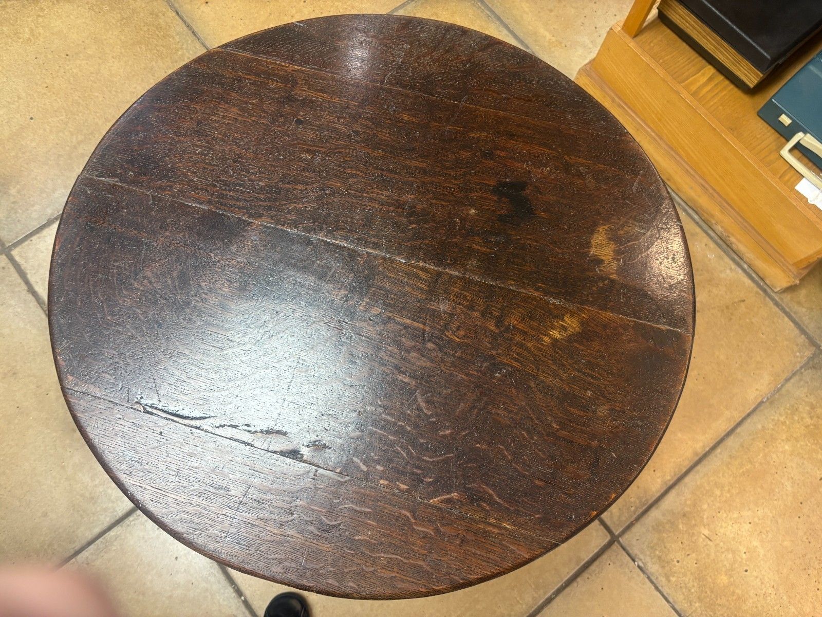 Antique Carved Mahogany Tilt Top Wine Table/ Occasional Table As Found photo for sale