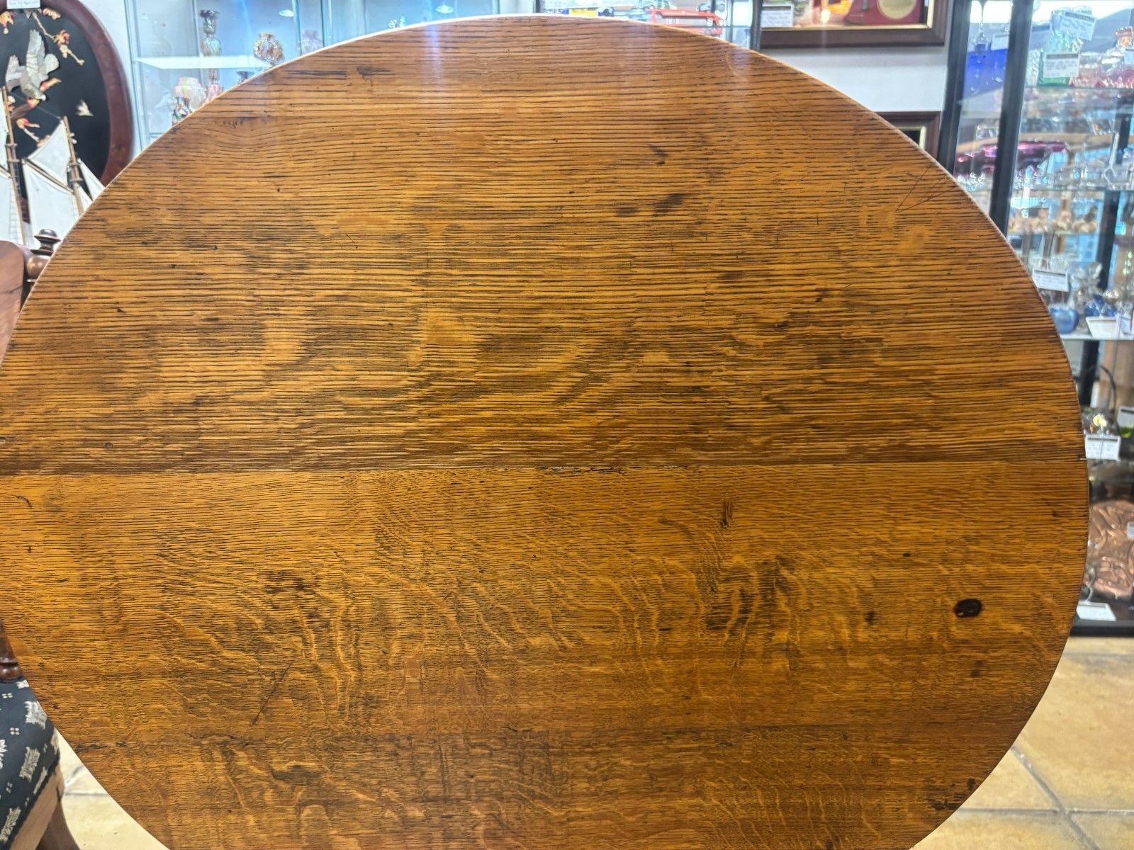 Antique Georgian Oak Tripod Pedestal Tilt Top Table photo furniture