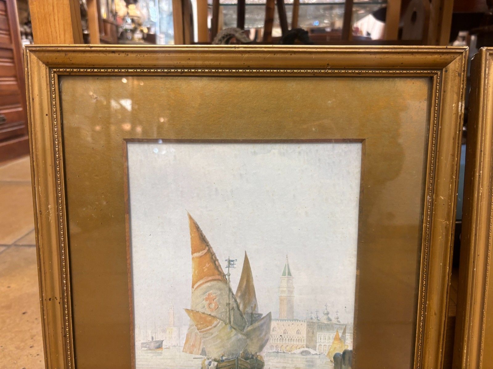 Two Venice Morning & Venice Evening Giclee Prints By Edward Mills As Found photo for sale