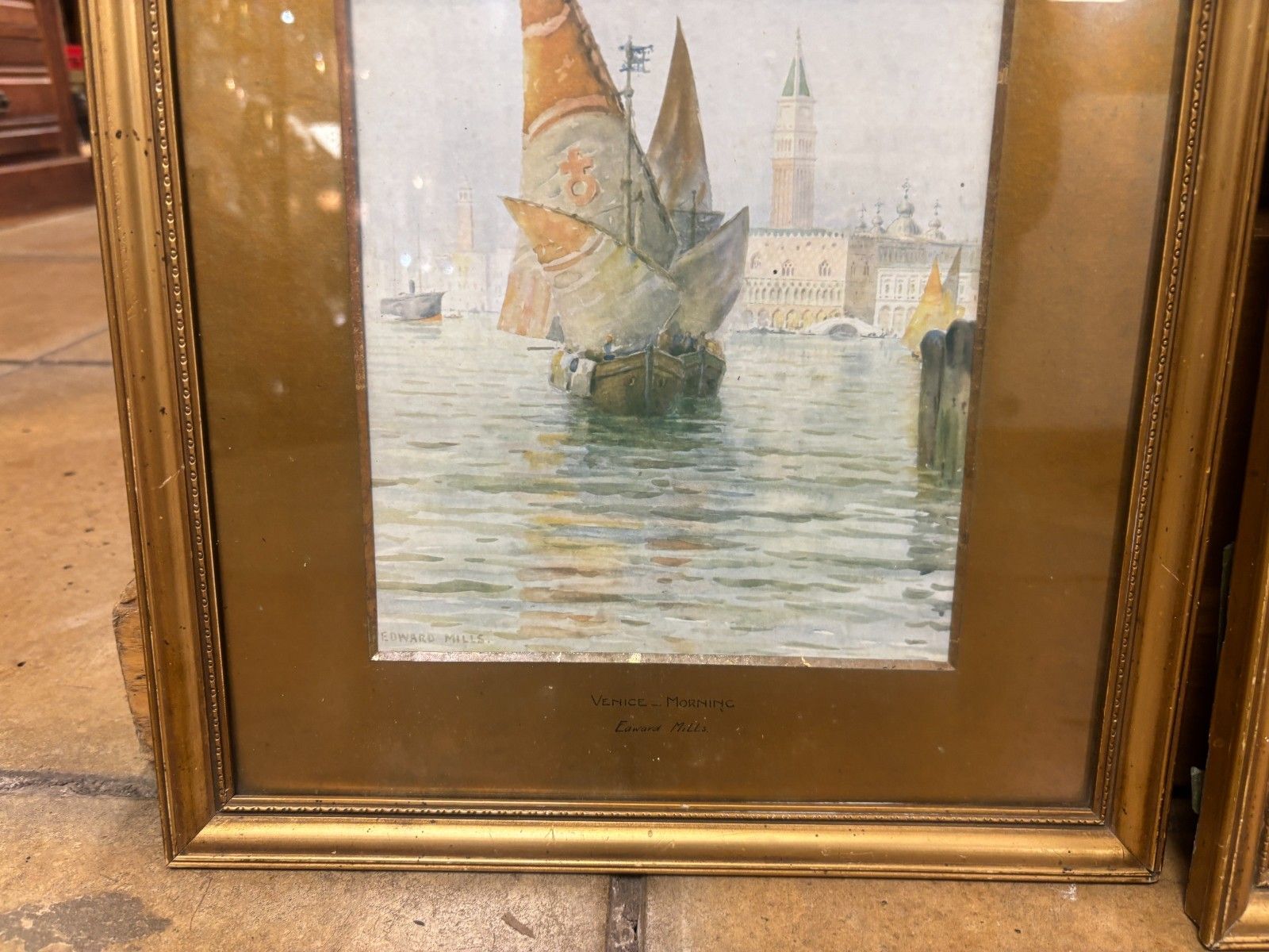 Two Venice Morning & Venice Evening Giclee Prints By Edward Mills As Found photo Art
