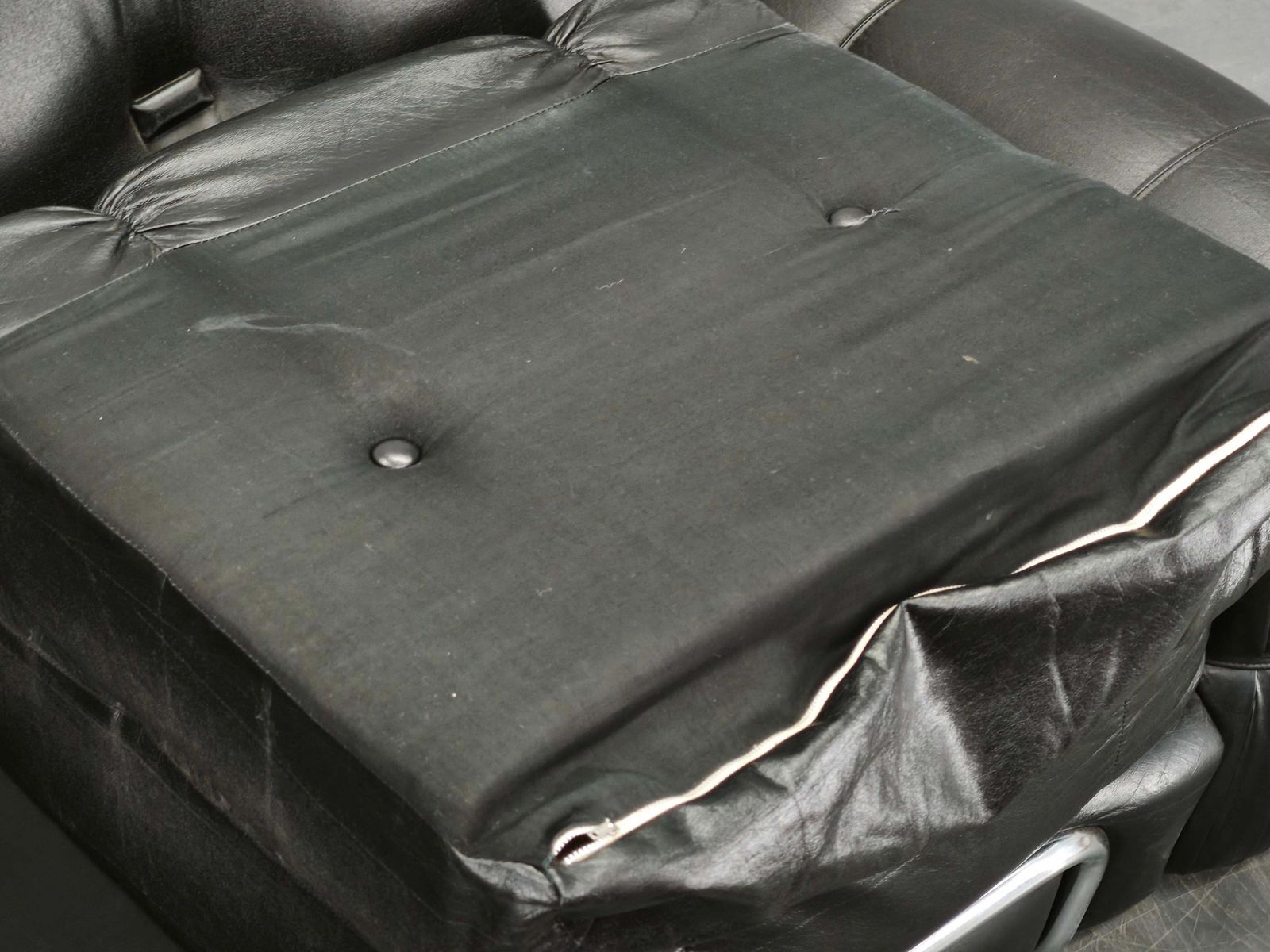 photo buy 1970s Italian Two Seat Sofa By Adriano Piazzesi In Chrome And Leatherette