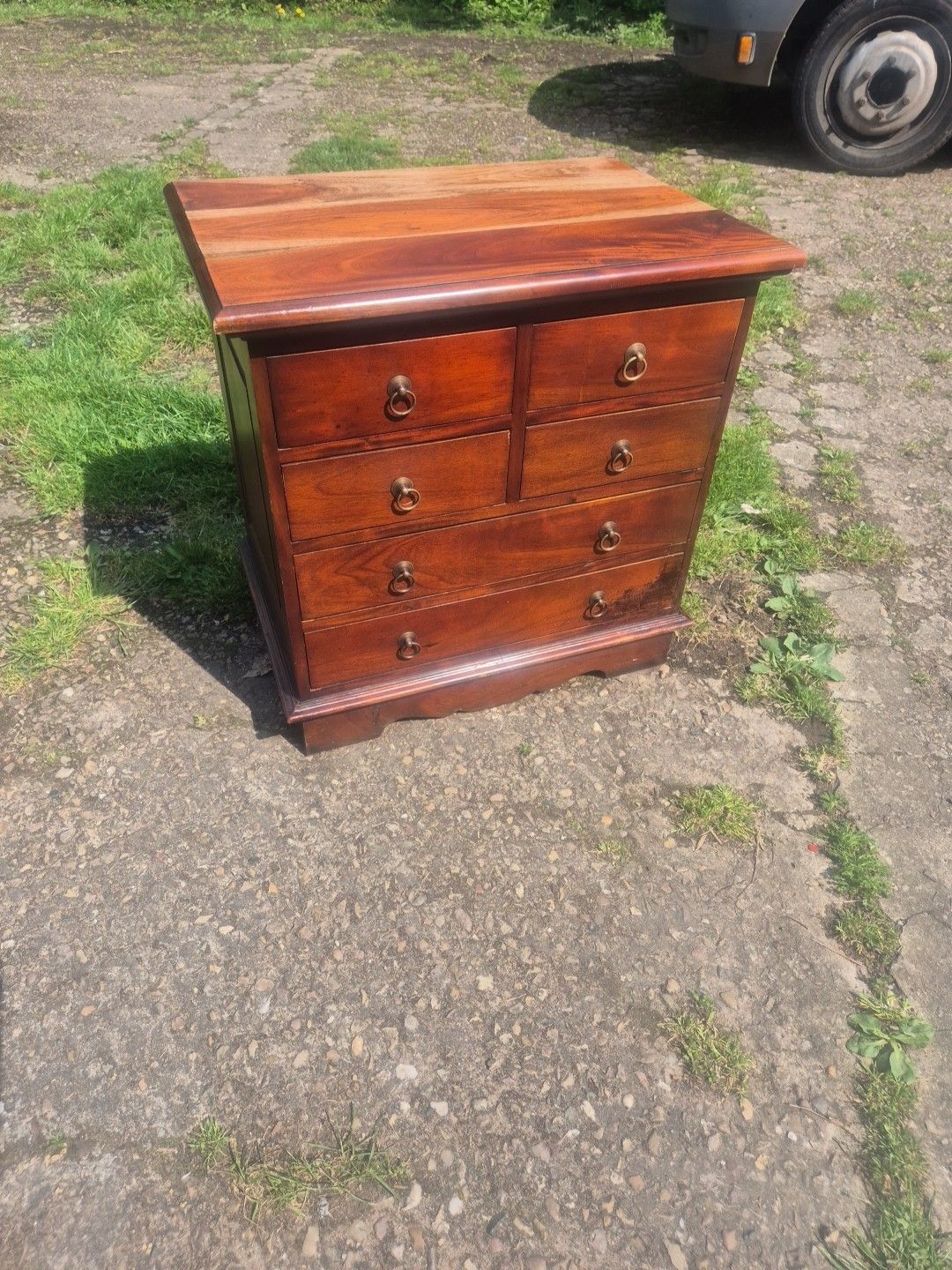Mahogany Small Chest Of Drawers, 4 Short & 2 Long, Solid Wood photo furniture