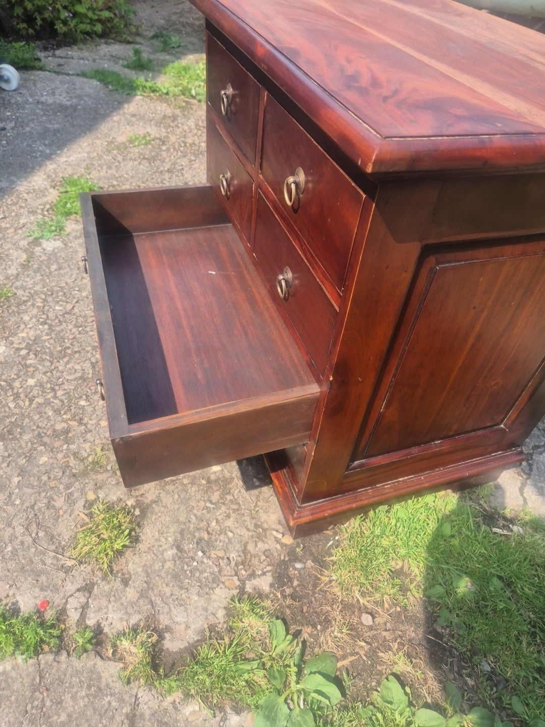 Mahogany Small Chest Of Drawers, 4 Short & 2 Long, Solid Wood photo vintage