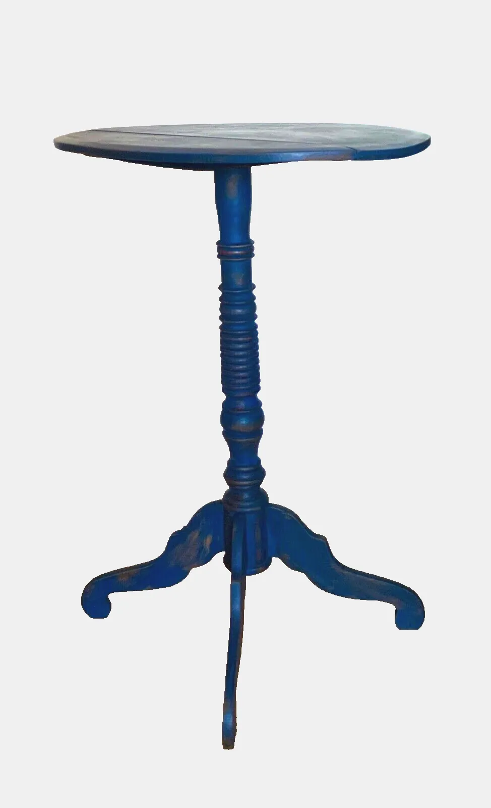 Antique Blue Pedestal  Side/Coffee Table, Oval Top, 1900s, Sweden photo for sale